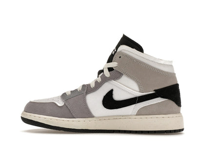 Jordan 1 Mid SE Craft White Cement Grey Black (GS)
