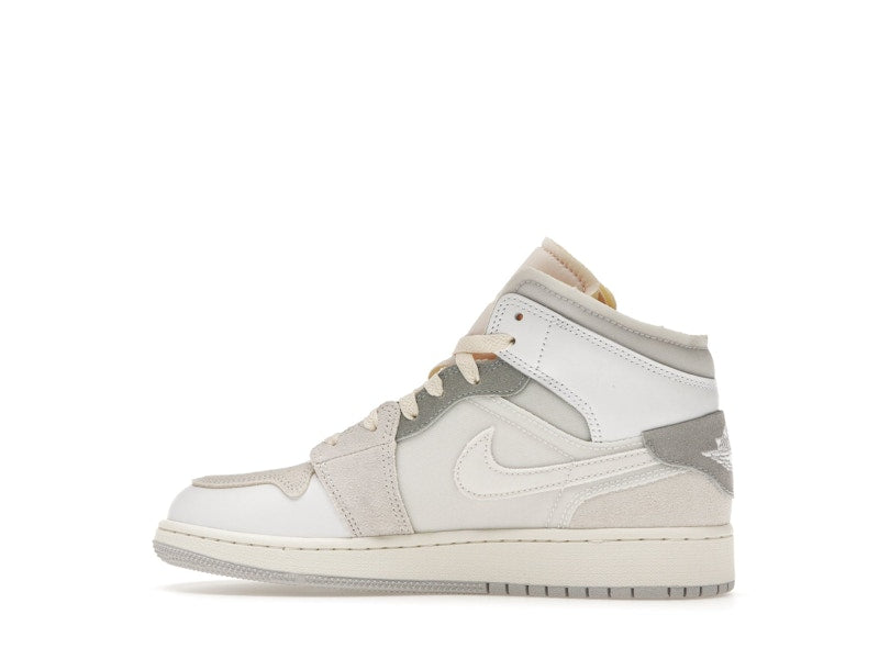 Jordan 1 Mid SE Craft Inside Out White Grey (GS)