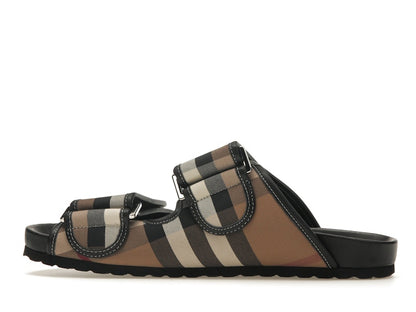 Burberry Check Sandals Birch Brown Black