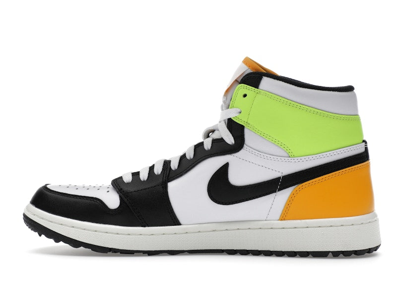 Jordan 1 Retro High Golf White University Gold Volt Black
