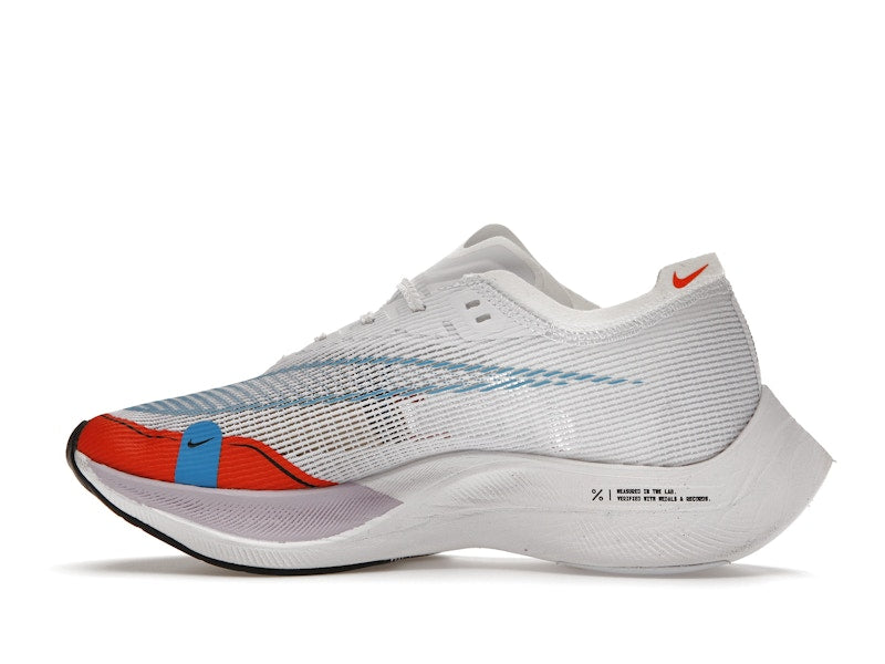 Nike ZoomX Vaporfly Next% 2 White Laser Blue Rush Orange