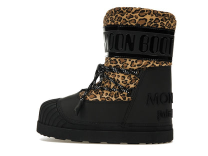 Moncler Shedir Snow Boots Palm Angels Black Leopard Print