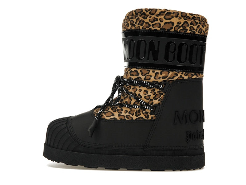Moncler Shedir Snow Boots Palm Angels Black Leopard Print