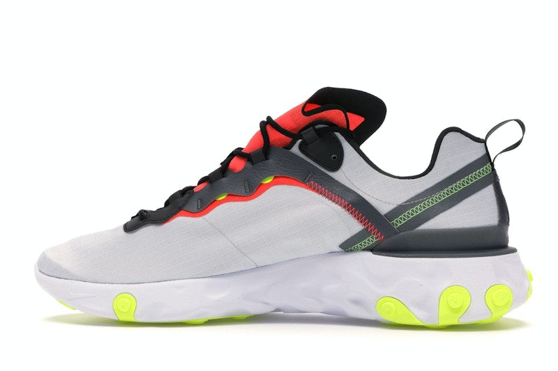 Nike React Element 55 Pure Platinum Bright Crimson Volt