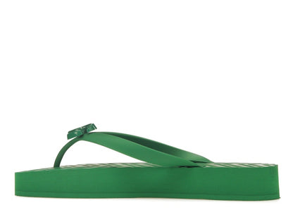 Gucci Chevron Thong Sandal Green Rubber
