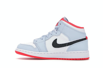 Jordan 1 Mid Half Blue Polka Dot Swoosh (GS)