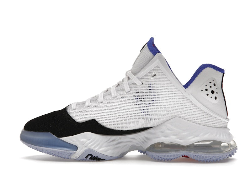 Nike LeBron 19 Low White Medium Blue Siren Red Black