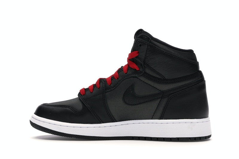 Jordan 1 Retro High Black Satin Gym Red Black (GS)