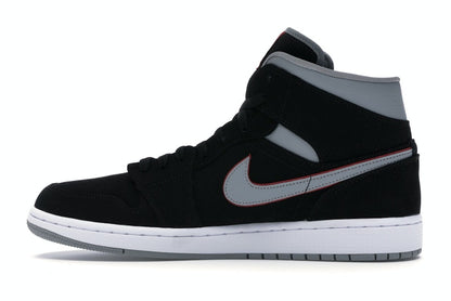 Jordan 1 Mid Black Particle Grey Gym Red