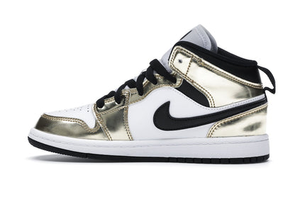 Jordan 1 Mid Metallic Gold Black White (PS)