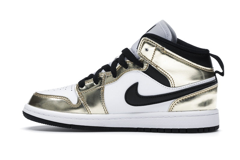 Jordan 1 Mid Metallic Gold Black White (PS)