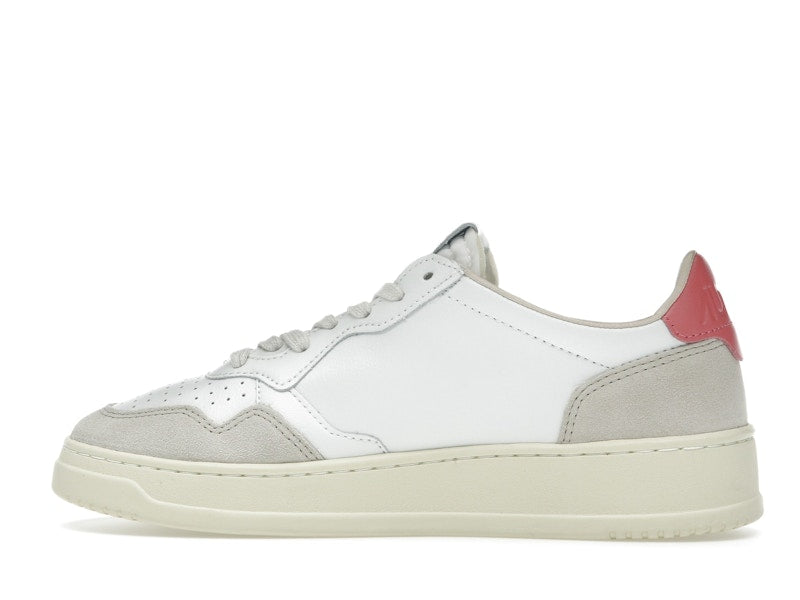 Autry Medalist Leather Low White Tearose Beige (Women's)