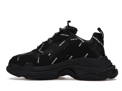 Balenciaga Triple S Allover Logo Black