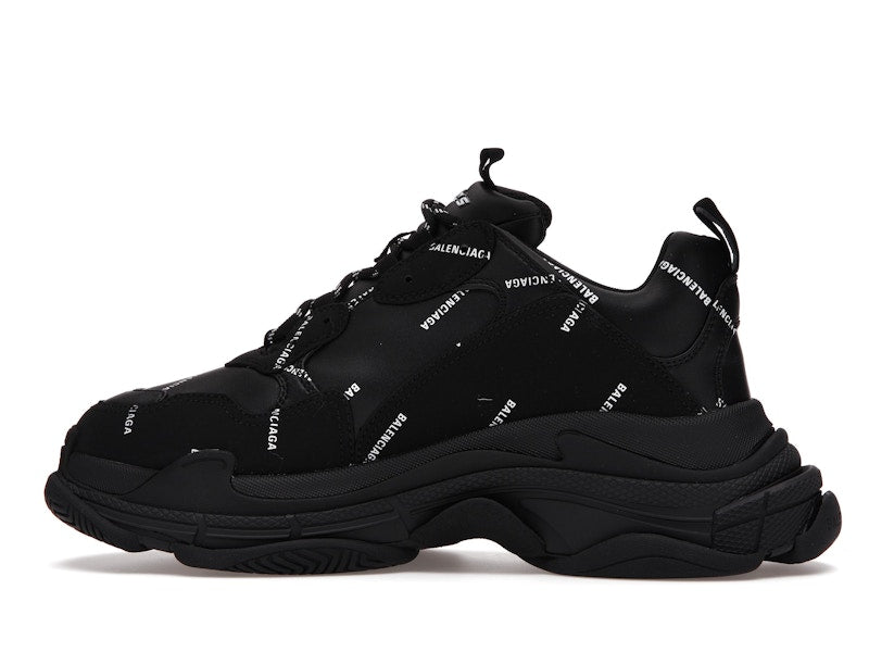 Balenciaga Triple S Allover Logo Black