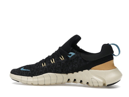 Nike Free Run 5.0 Next Nature Black Anthracite Wheat Gold Noise Aqua (Women's)