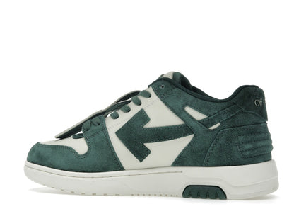 OFF-WHITE Out Of Office "OOO" Low Tops Jet Green Ecru Suede