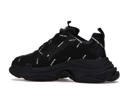 Balenciaga Triple S Allover Logo Black