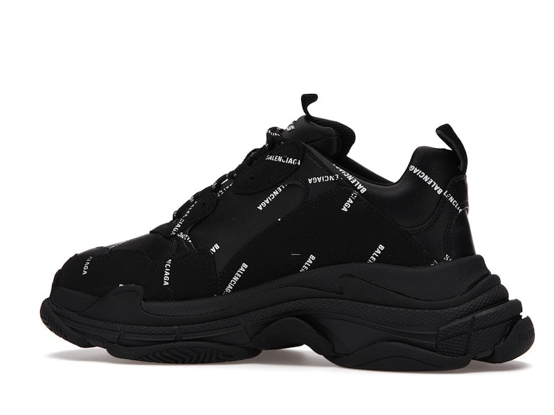 Balenciaga Triple S Allover Logo Black