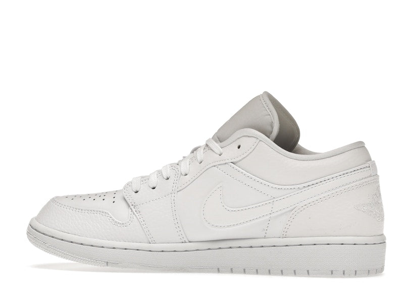 Jordan 1 Low Triple White Tumbled Leather