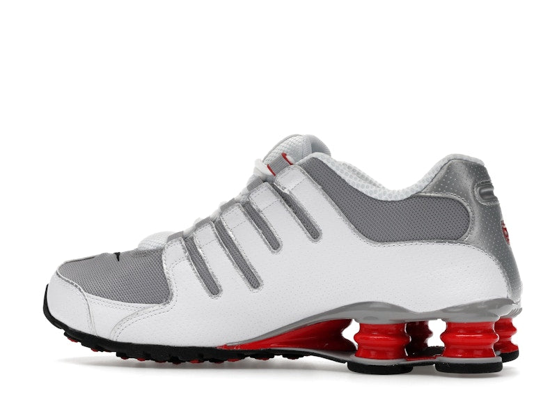 Nike Shox NZ White Red Metallic Silver