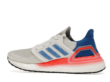 adidas Ultra Boost 20 White Glory Blue Solar Red