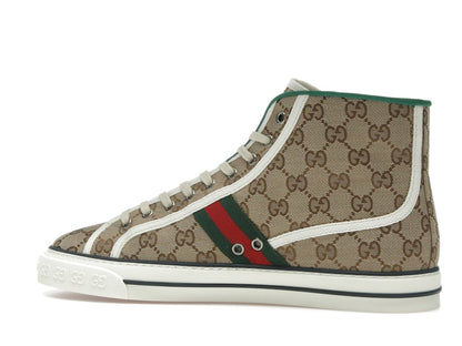 Gucci Tennis 1977 Canvas High Top Beige GG Print