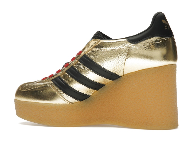 adidas x Gucci Gazelle Wedge Gold Metallic Black (Women's)