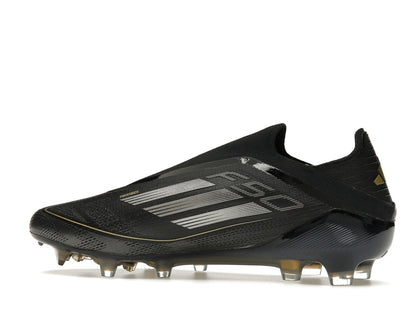adidas F50 Elite Laceless FG Core Black Iron Metallic Gold Metallic