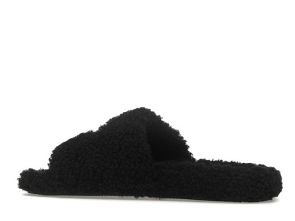 Balenciaga Paris Furry Slide Black