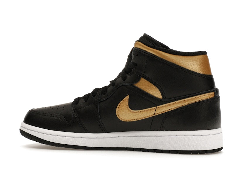 Jordan 1 Mid Black Metallic Gold