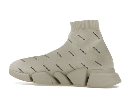 Balenciaga All Over Logo Speed 2.0 Beige