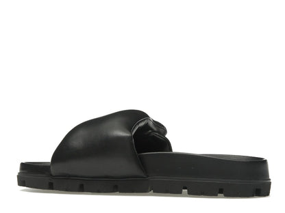 Prada Soft Padded 20mm Slide Sandal Black Nappa Leather