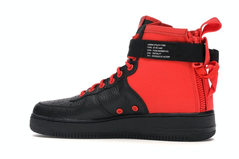 Nike SF Air Force 1 Mid Habanero Red Black