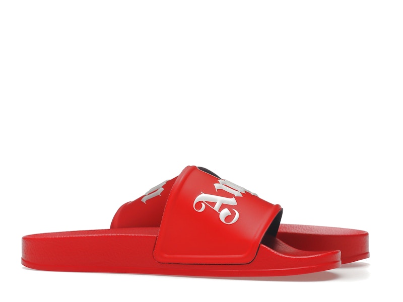 Palm Angels Pool Slides Red White