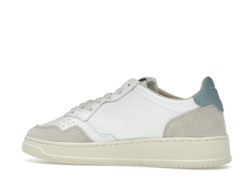 Autry Medalist Leather Low White Silver Blue