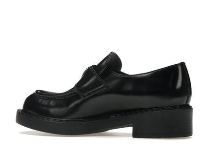 Prada Chocolate 50mm Loafer Black Brushed Leather