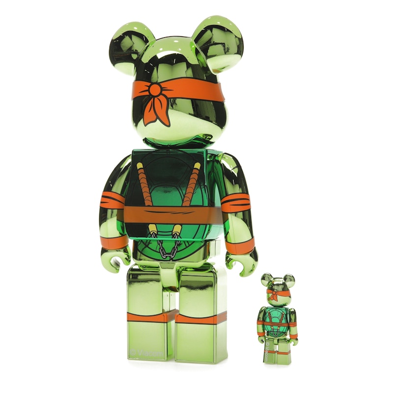 Bearbrick x Teenage Mutant Ninja Turtles Michelangelo 100% & 400% Set
