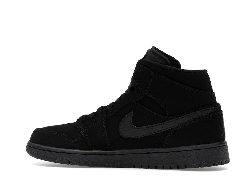Jordan 1 Mid Black Black White