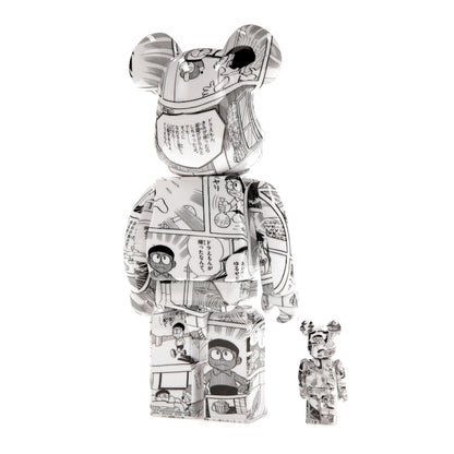 Bearbrick Doraemon (Comic Ver.) 100% & 400% Set Black & White