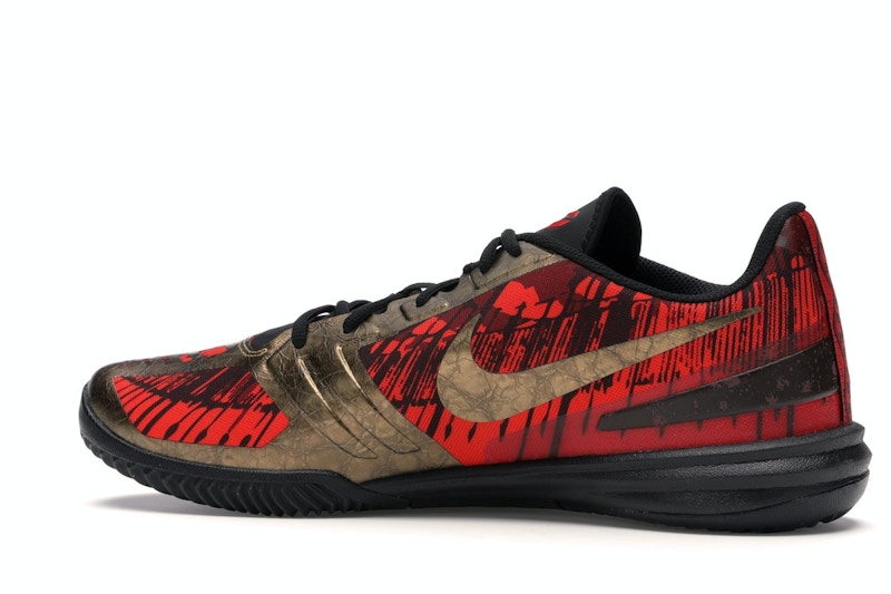 Nike KB Mentality Black Metallic Gold Chilling Red
