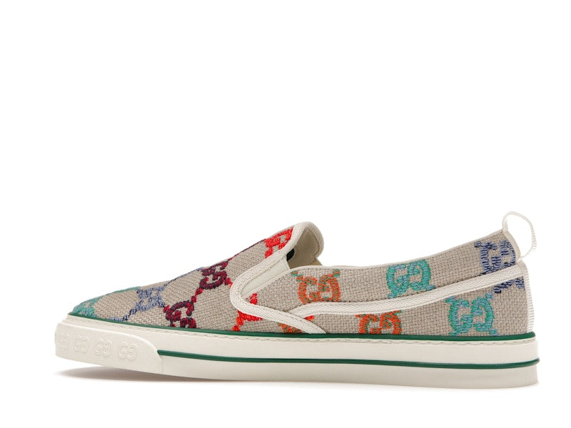 Gucci Tennis 1977 Slip On GG Logo White Multi