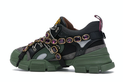 Gucci Flashtrek SEGA Green Removable Crystal