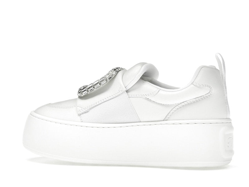 Roger Vivier Viv' Up White Crystal Buckle (Women's)