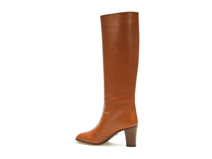 adidas x Gucci 73mm Knee-High Boots Cognac Leather