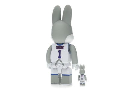 Bearbrick x Space Jam Rabbrick Bugs Bunny 100% & 400% Set Grey