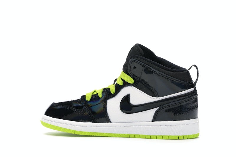 Jordan 1 Mid Black Cyber Mystic Green (PS)