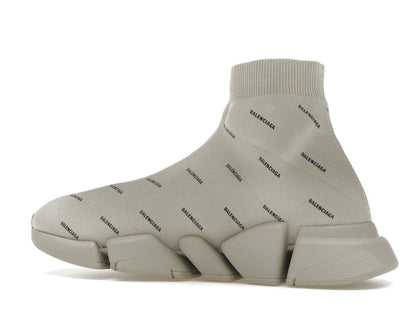 Balenciaga Speed Trainer 2.0 All Over Logo Beige