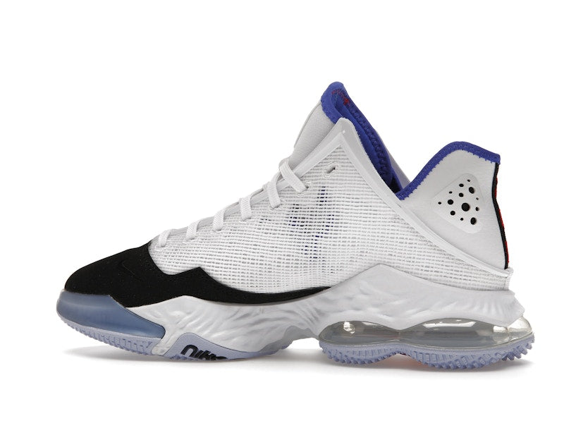 Nike LeBron 19 Low White Medium Blue Siren Red Black