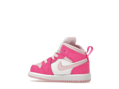 Jordan 1 Mid White Fierce Pink (TD)