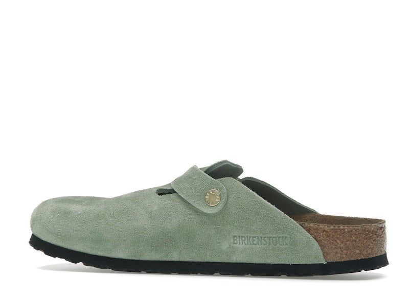 Birkenstock Boston Soft Footbed Suede Green Tea (Narrow Fit)